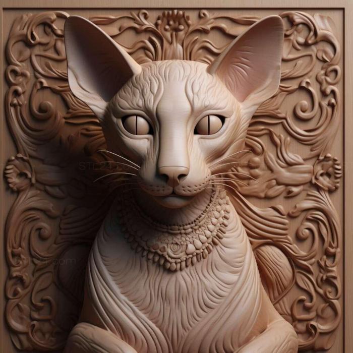 Nature and animals (st Oriental Shorthair cat 4, NATURE_6176) 3D models for cnc