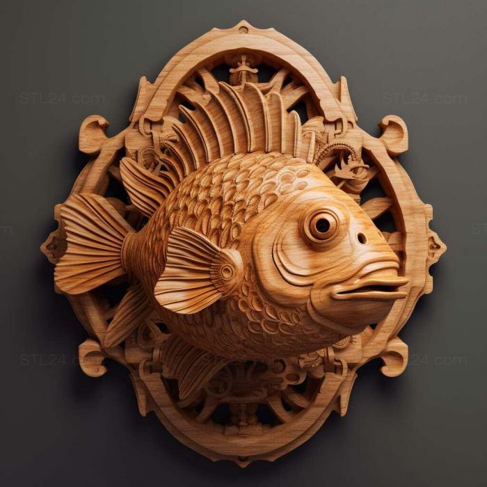 Nature and animals (Calico telescope fish 4, NATURE_6192) 3D models for cnc