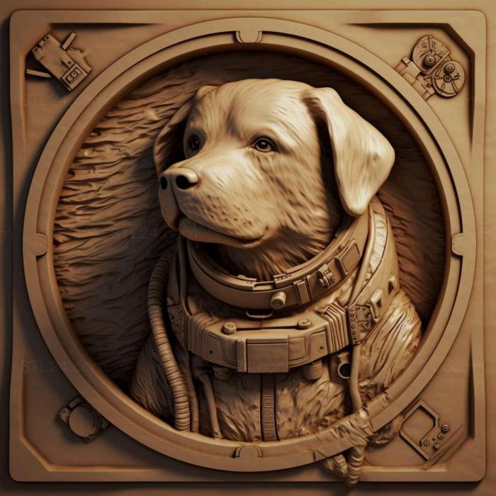 Nature and animals (Brave cosmonaut dog famous animal 1, NATURE_6197) 3D models for cnc