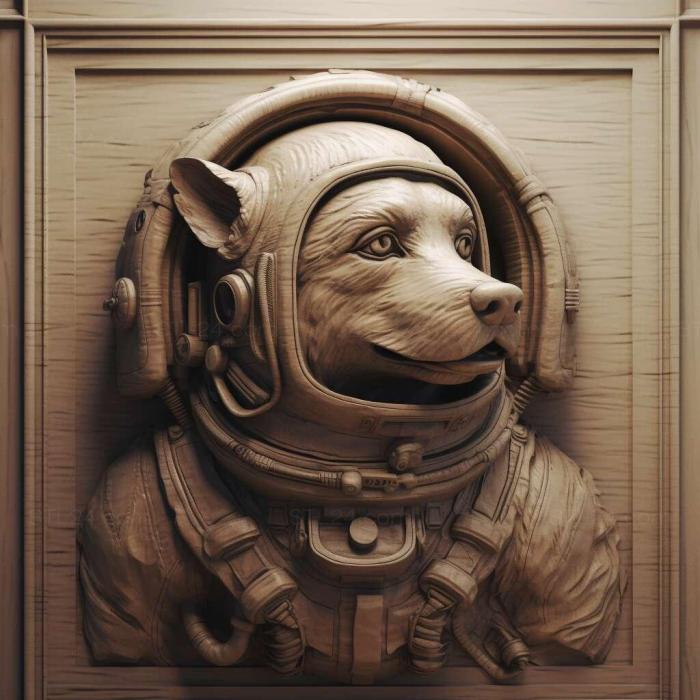 Nature and animals (Brave cosmonaut dog famous animal 3, NATURE_6199) 3D models for cnc