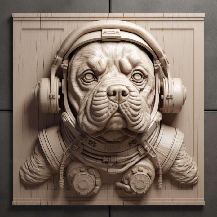 Природа и животные (Храбрая собака-космонавт знаменитое животное 4, NATURE_6200) 3D модель для ЧПУ станка