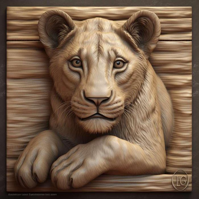 Nature and animals (Bahati lion cub famous animal 1, NATURE_6241) 3D models for cnc