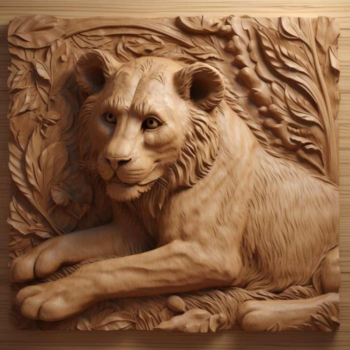 Nature and animals (Bahati lion cub famous animal 3, NATURE_6243) 3D models for cnc