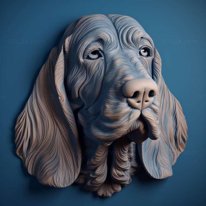 Nature and animals (Blue Gascon Basset dog 2, NATURE_6250) 3D models for cnc