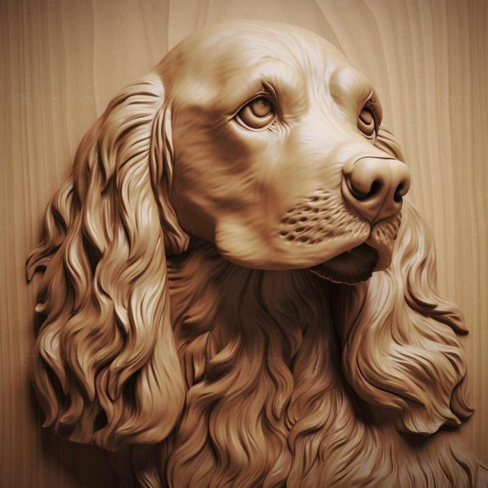 Nature and animals (st English Cocker Spaniel dog 2, NATURE_638) 3D models for cnc