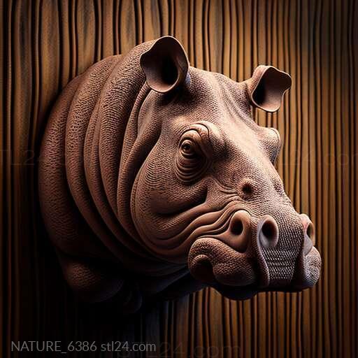 Nature and animals (st hippopotamuse 2, NATURE_6386) 3D models for cnc
