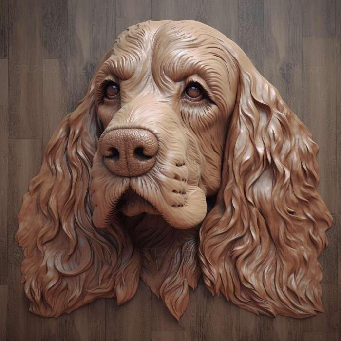Nature and animals (st English Cocker Spaniel dog 3, NATURE_639) 3D models for cnc