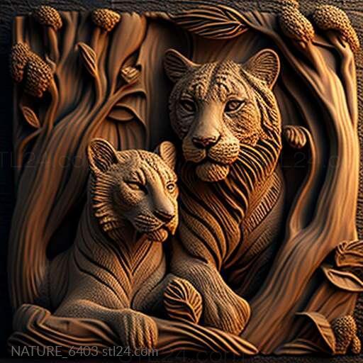 Nature and animals (st Amur and Timur famous animal 3, NATURE_6403) 3D models for cnc