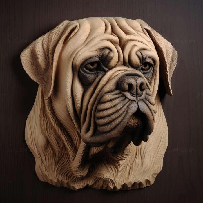 Nature and animals (st American Mastiff dog 2, NATURE_6422) 3D models for cnc