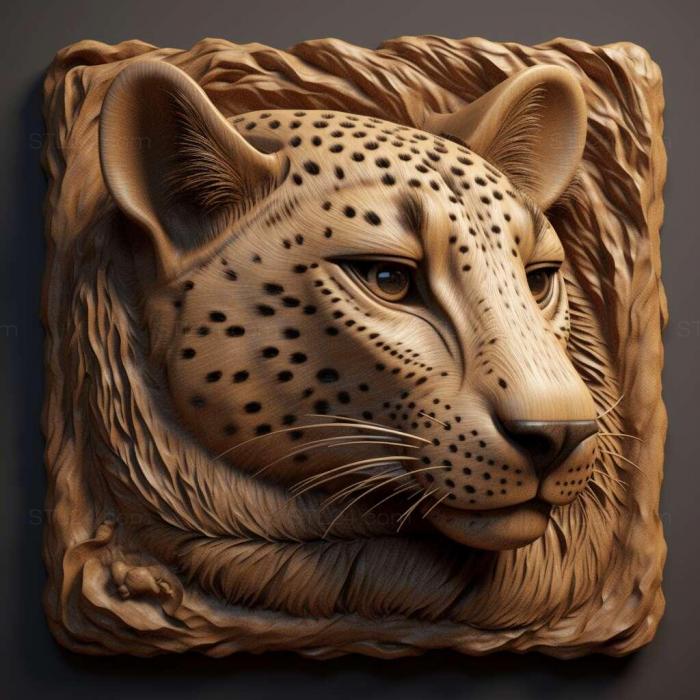 Nature and animals (st Sarah cheetah famous animal 3, NATURE_6467) 3D models for cnc