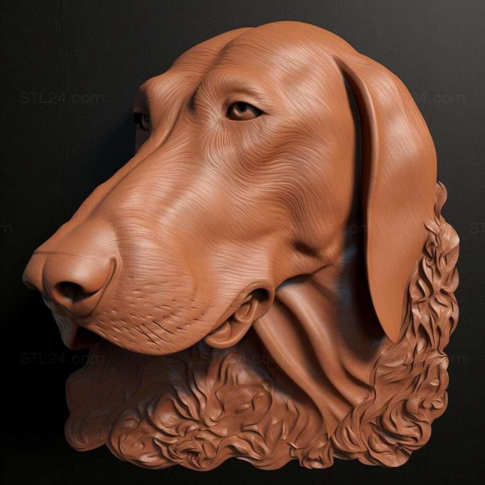 Nature and animals (st Russian Hound dog 3, NATURE_647) 3D models for cnc