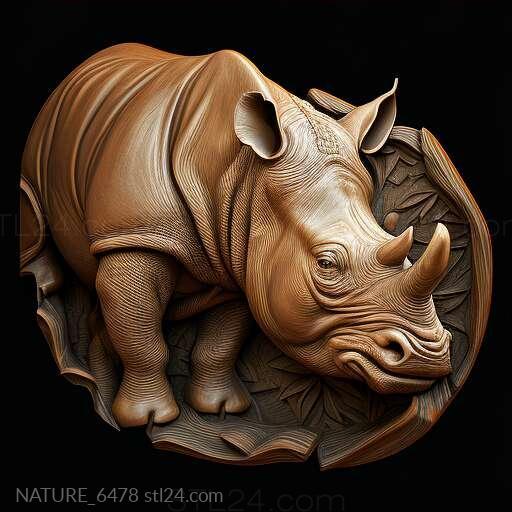 Nature and animals (st Clara rhinoceros famous animal 2, NATURE_6478) 3D models for cnc