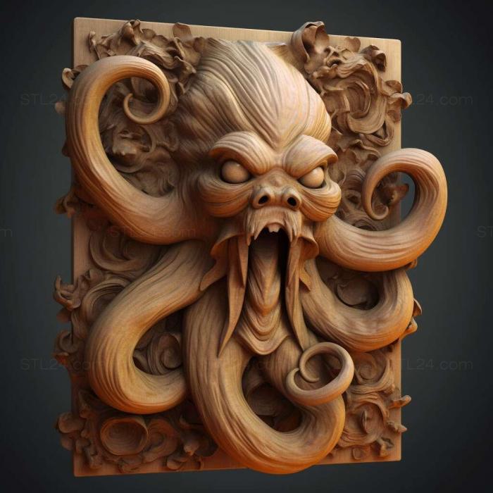 Nature and animals (st tentacle monster 4, NATURE_6484) 3D models for cnc
