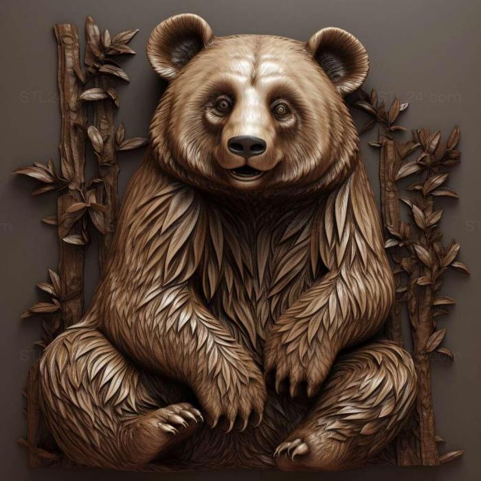 Nature and animals (st Lin Lin big panda famous animal 1, NATURE_649) 3D models for cnc