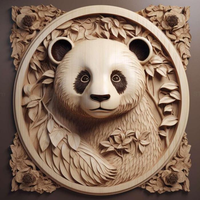 Nature and animals (st Lin Lin big panda famous animal 2, NATURE_650) 3D models for cnc