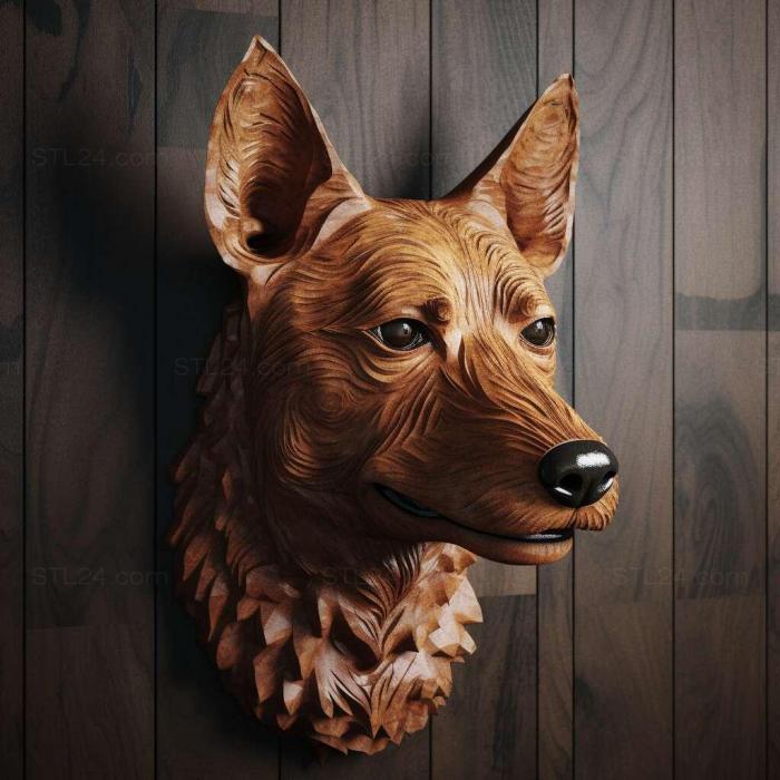 Природа и животные (Бразильский терьер собака 3, NATURE_6507) 3D модель для ЧПУ станка