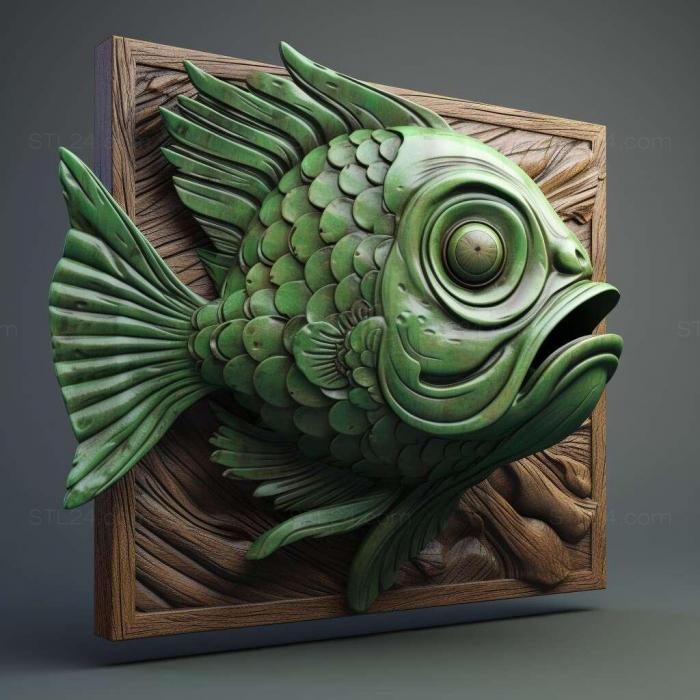 Зеленая рыба-мечник 3