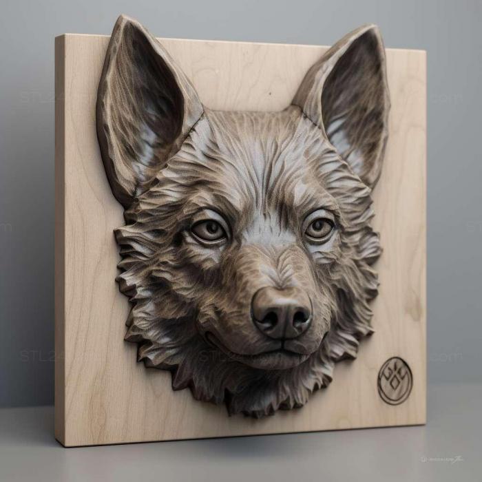 Nature and animals (st Norwegian Grey Elkhound dog 2, NATURE_6530) 3D models for cnc