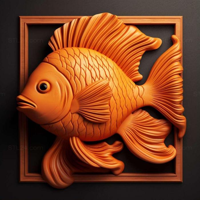Nature and animals (Orange amphiprion fish 1, NATURE_6549) 3D models for cnc