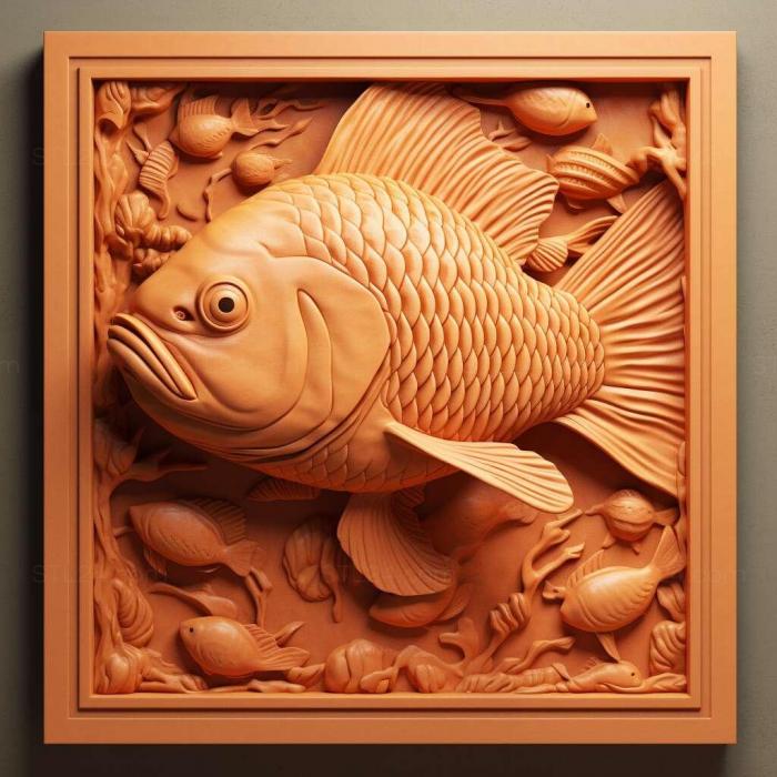 Nature and animals (Orange amphiprion fish 4, NATURE_6552) 3D models for cnc
