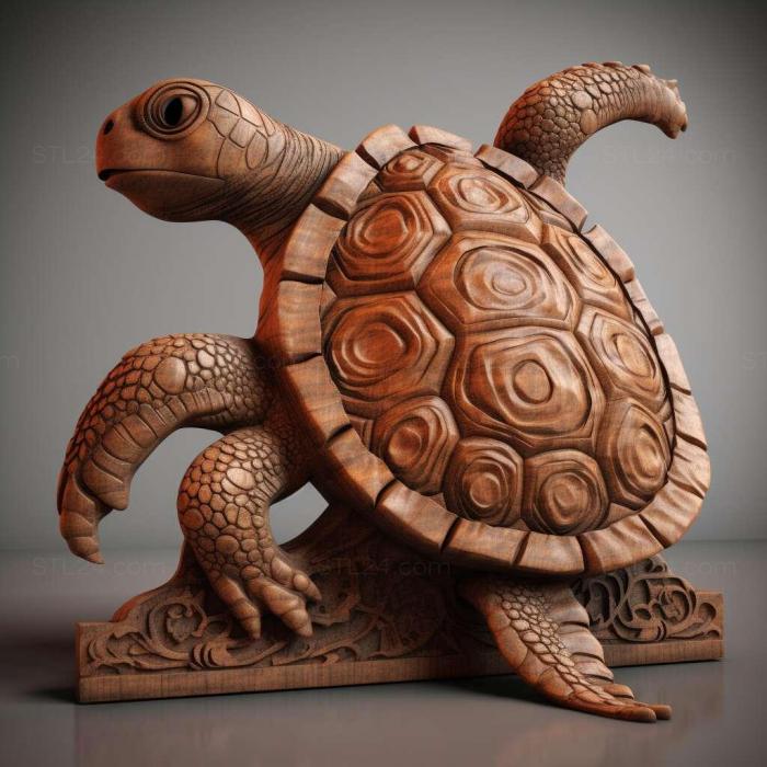 Nature and animals (Kiki turtle famous animal 1, NATURE_6585) 3D models for cnc