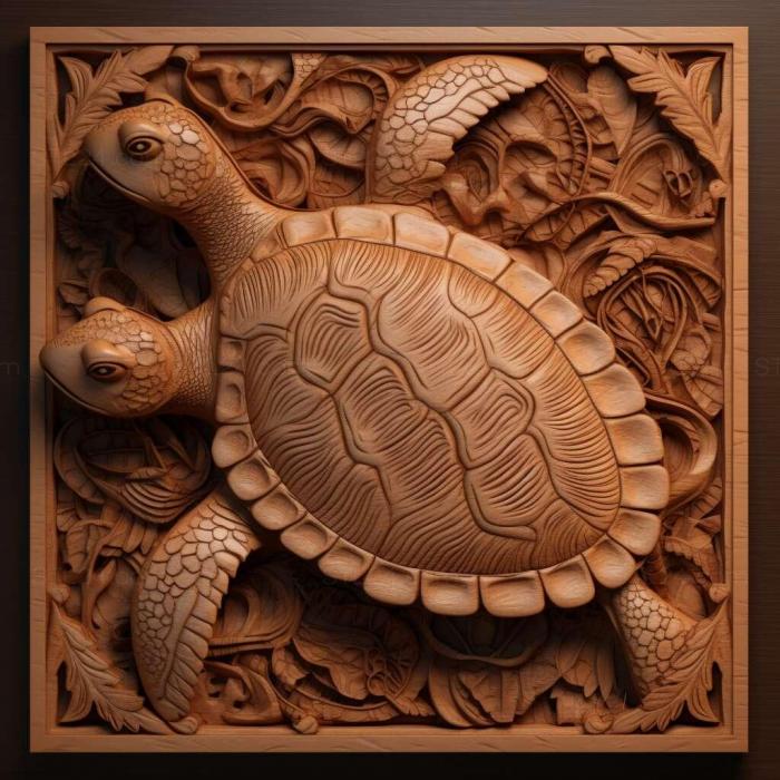 Природа и животные (Черепаха Кики знаменитое животное 3, NATURE_6587) 3D модель для ЧПУ станка