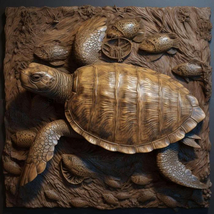 Природа и животные (Черепаха святого Кики знаменитое животное 1, NATURE_6589) 3D модель для ЧПУ станка