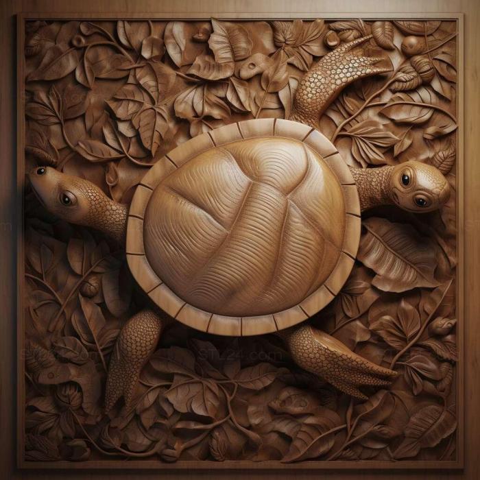 Природа и животные (Черепаха святого Кики знаменитое животное 4, NATURE_6592) 3D модель для ЧПУ станка