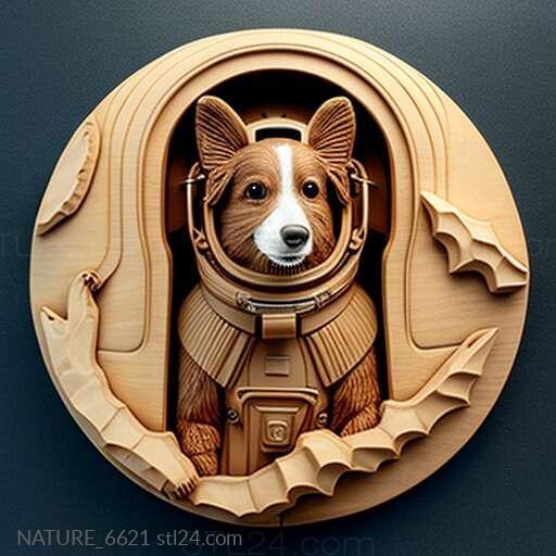 Nature and animals (st Asterisk cosmonaut dog famous animal 1, NATURE_6621) 3D models for cnc