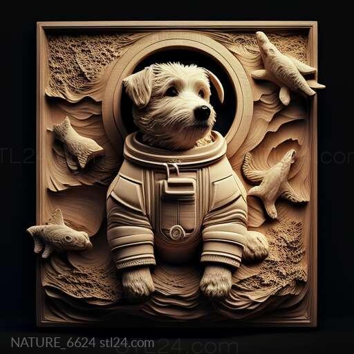 Природа и животные (Звездочка космонавта собака знаменитое животное 4, NATURE_6624) 3D модель для ЧПУ станка