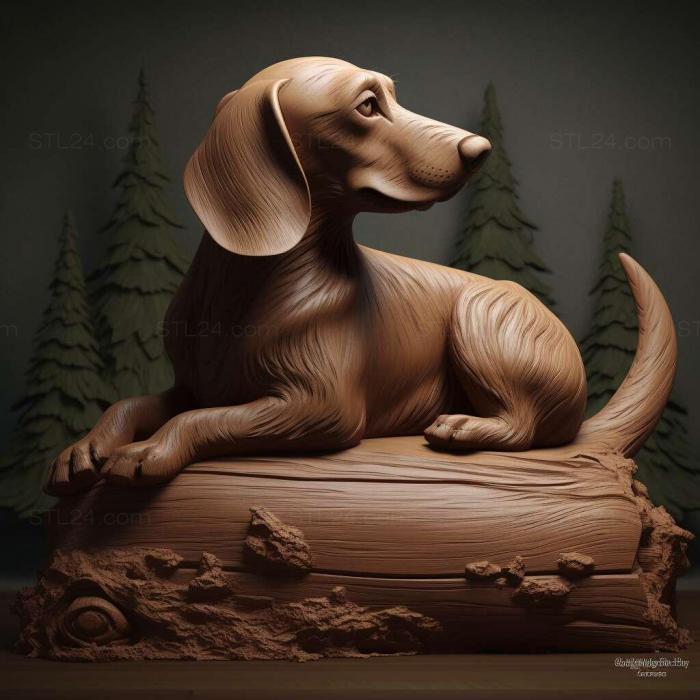 Природа и животные (Св Альпийская такса, Гончая собака 4, NATURE_6628) 3D модель для ЧПУ станка
