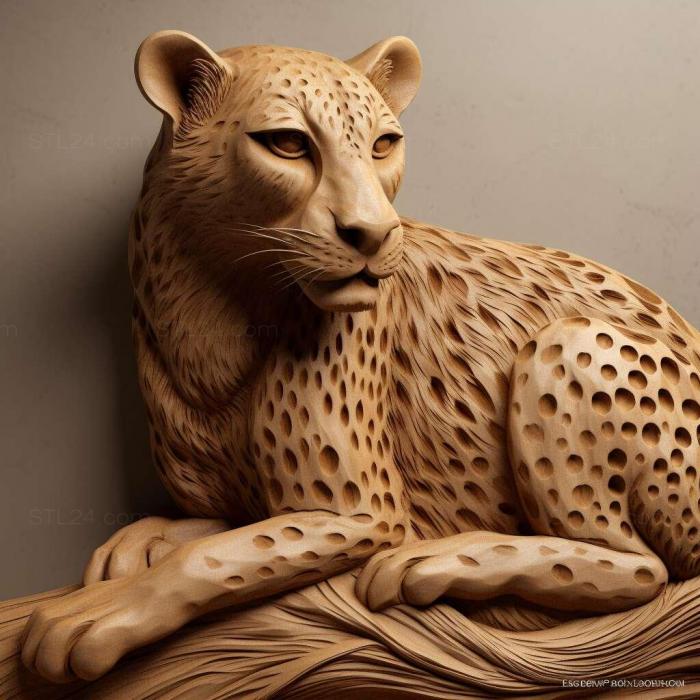 Nature and animals (Sarah cheetah famous animal 1, NATURE_6641) 3D models for cnc