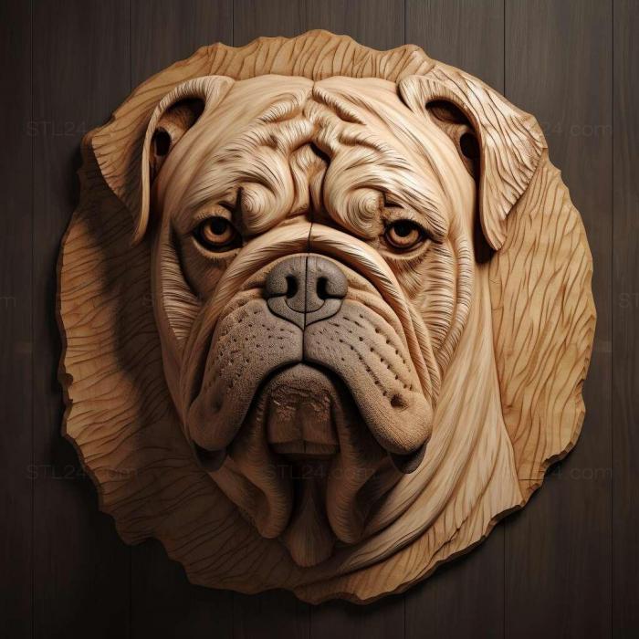 Nature and animals (st American Bulldog dog 2, NATURE_6670) 3D models for cnc