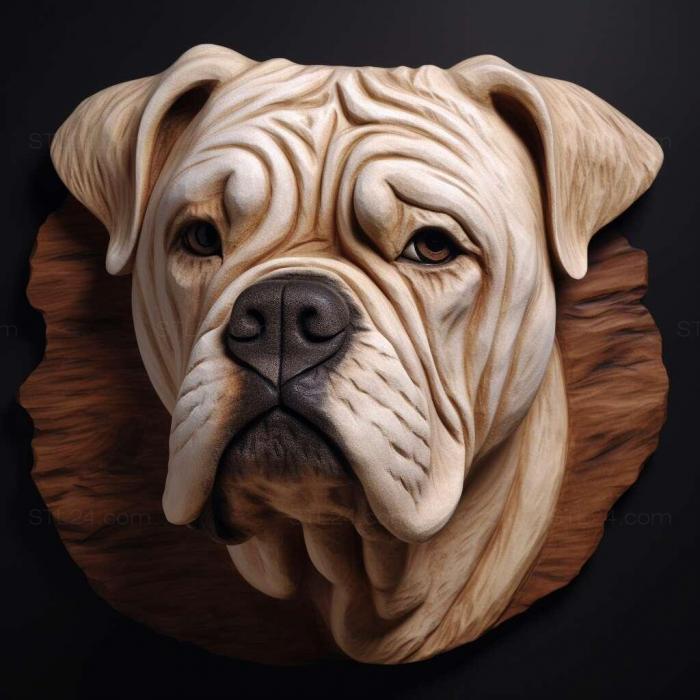 Nature and animals (st American Bulldog dog 3, NATURE_6671) 3D models for cnc
