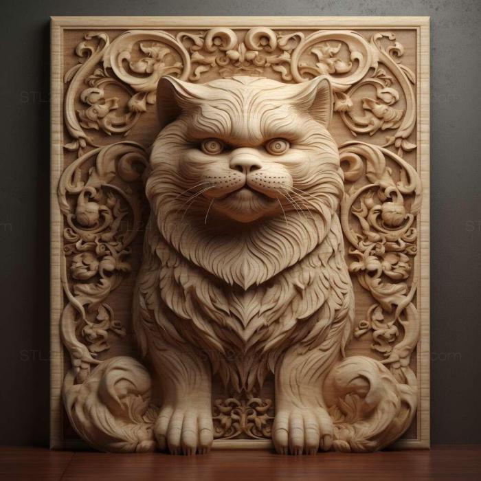 Nature and animals (Traditional Persian cat 1, NATURE_6721) 3D models for cnc