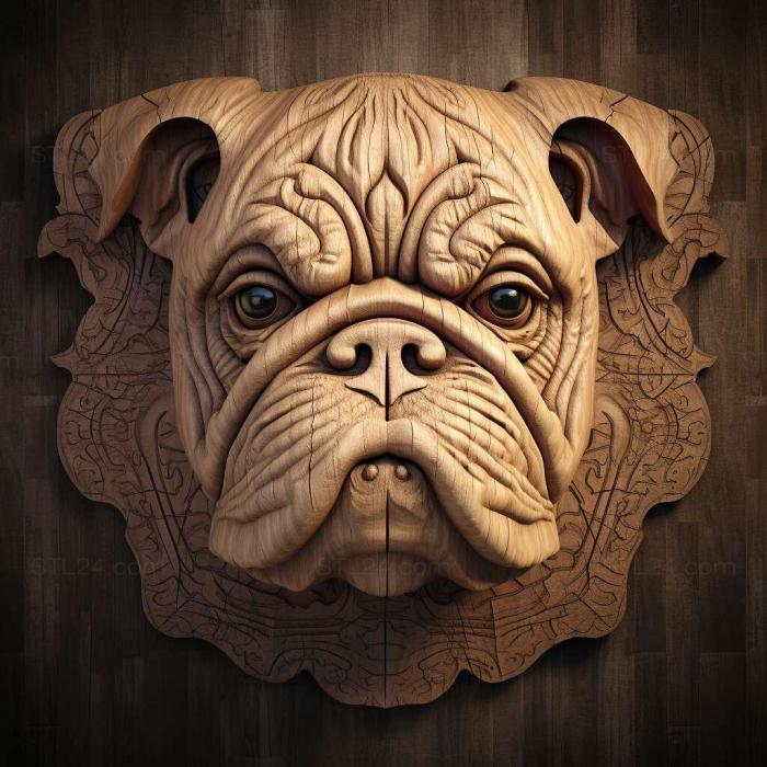 Nature and animals (st Alapakh Bulldog dog 2, NATURE_6734) 3D models for cnc
