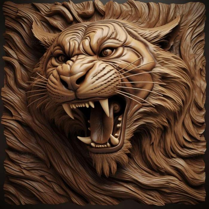 Nature and animals (Fierce tiger famous animal 4, NATURE_6756) 3D models for cnc