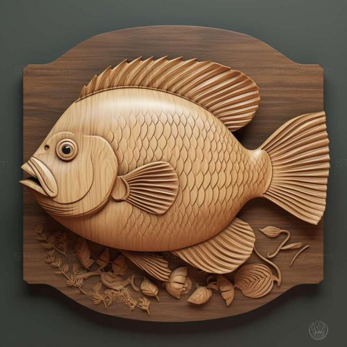 Природа и животные (Ст Настоящая рыба гурами 2, NATURE_6778) 3D модель для ЧПУ станка