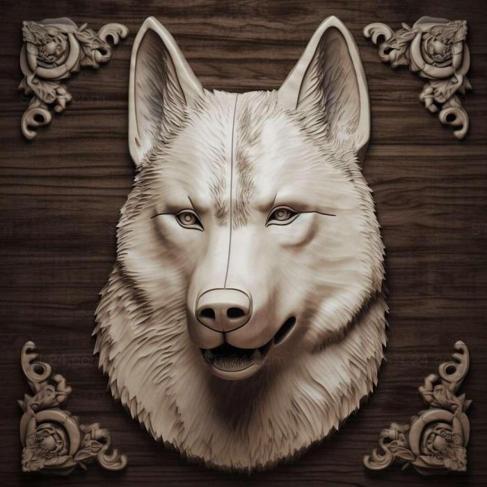 Nature and animals (st East Siberian Husky dog 4, NATURE_6804) 3D models for cnc