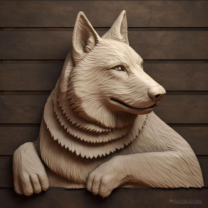 Природа и животные (Северная эскимосская собака 2, NATURE_6818) 3D модель для ЧПУ станка