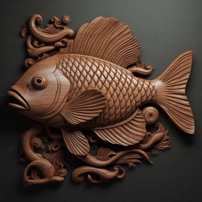 Nature and animals (Malabar danio fish 3, NATURE_6839) 3D models for cnc