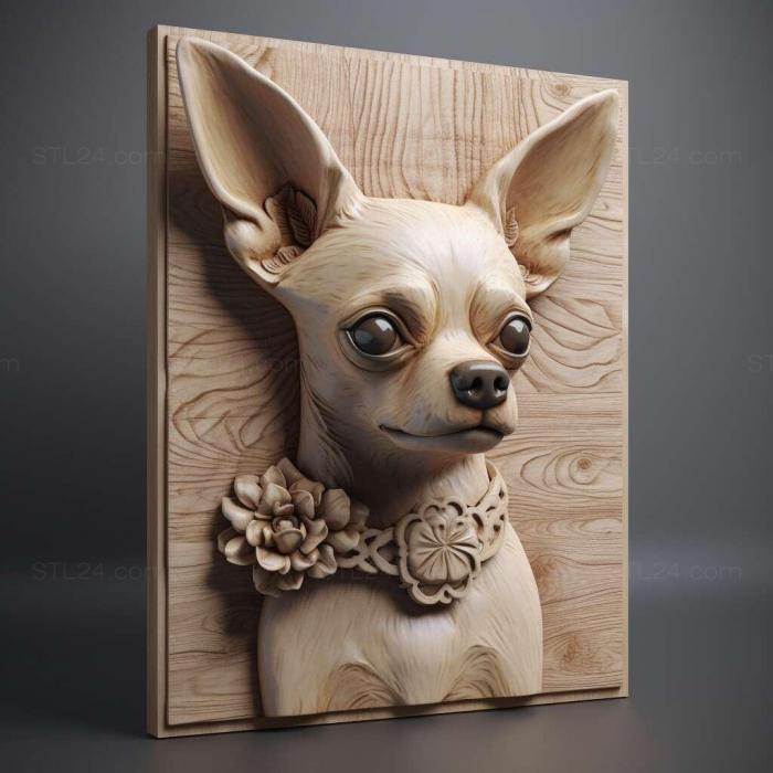 Nature and animals (st Chihuahua dog 1, NATURE_6869) 3D models for cnc