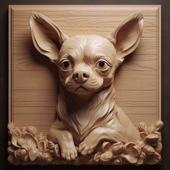 Nature and animals (st Chihuahua dog 3, NATURE_6871) 3D models for cnc
