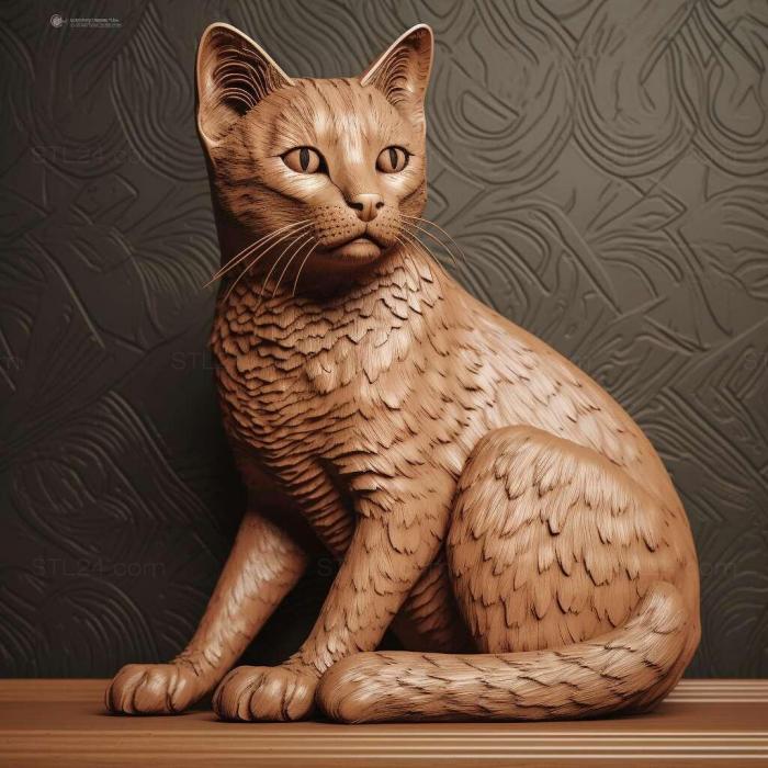 Nature and animals (st Isle of Man Shorthair cat 2, NATURE_6886) 3D models for cnc