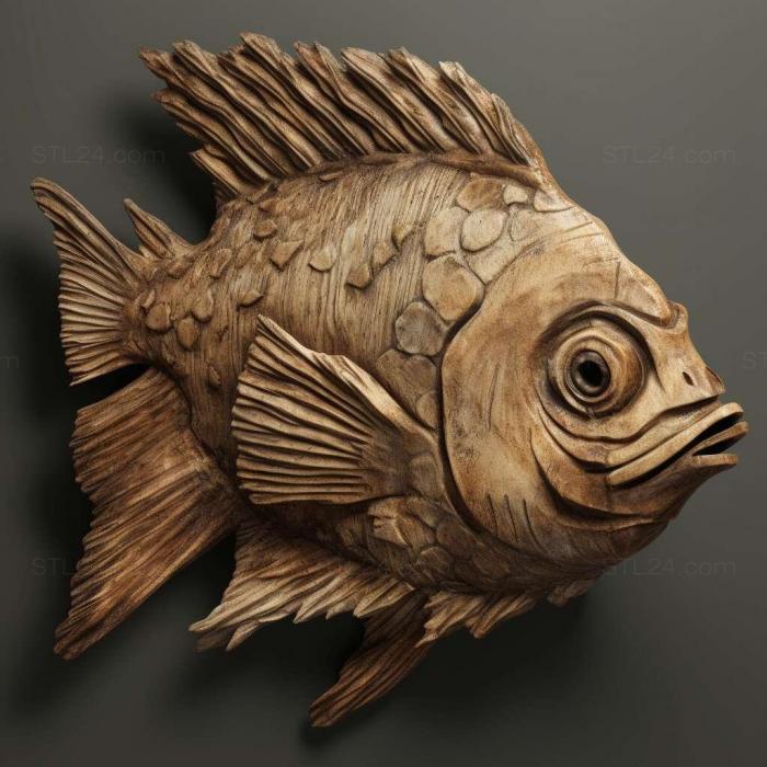 Nature and animals (st Common horned body fish 1, NATURE_6889) 3D models for cnc