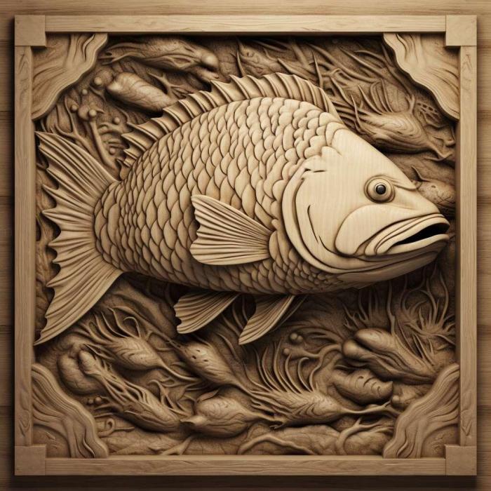 Природа и животные (Рыба Аматитлания 4, NATURE_6900) 3D модель для ЧПУ станка