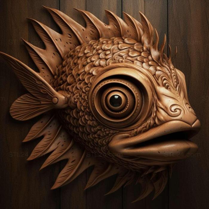 Nature and animals (st Dragon eye fish 1, NATURE_6925) 3D models for cnc