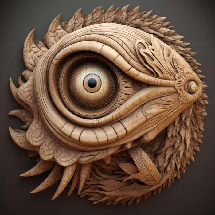 Природа и животные (Рыба с драконьим глазом 2, NATURE_6926) 3D модель для ЧПУ станка