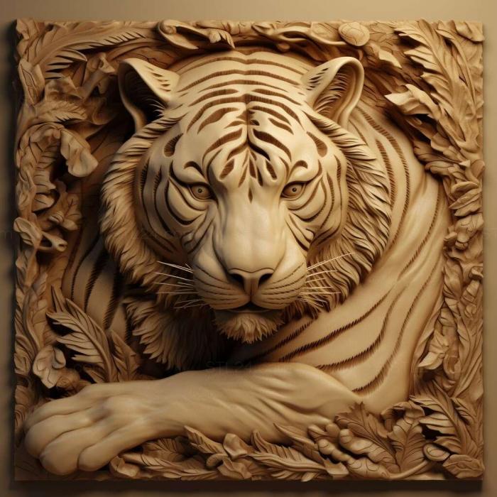 Nature and animals (st Pursh tiger famous animal 2, NATURE_6930) 3D models for cnc
