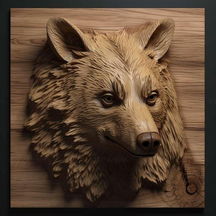 Nature and animals (Wood Raccoon Hound dog 2, NATURE_6942) 3D models for cnc